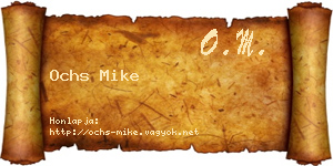 Ochs Mike névjegykártya